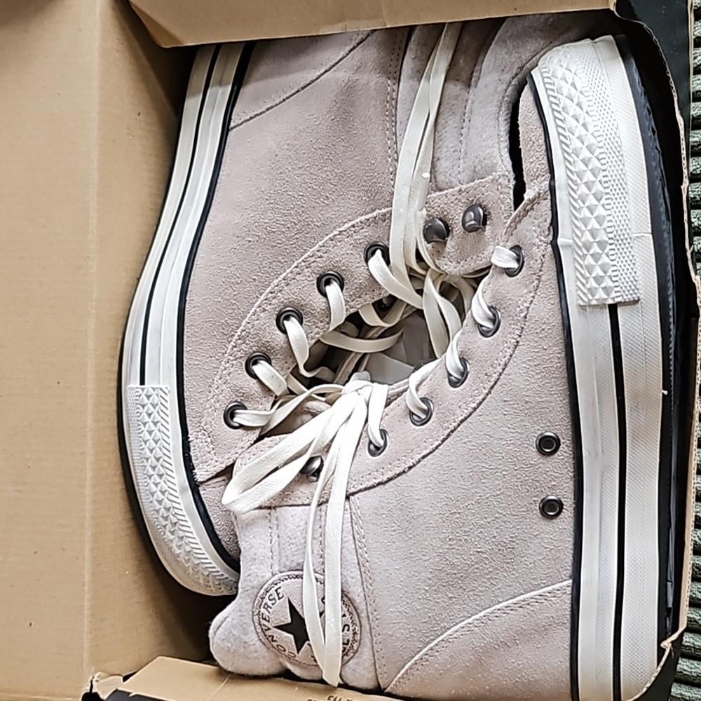 Converse Light Gray Suede High-Tops
